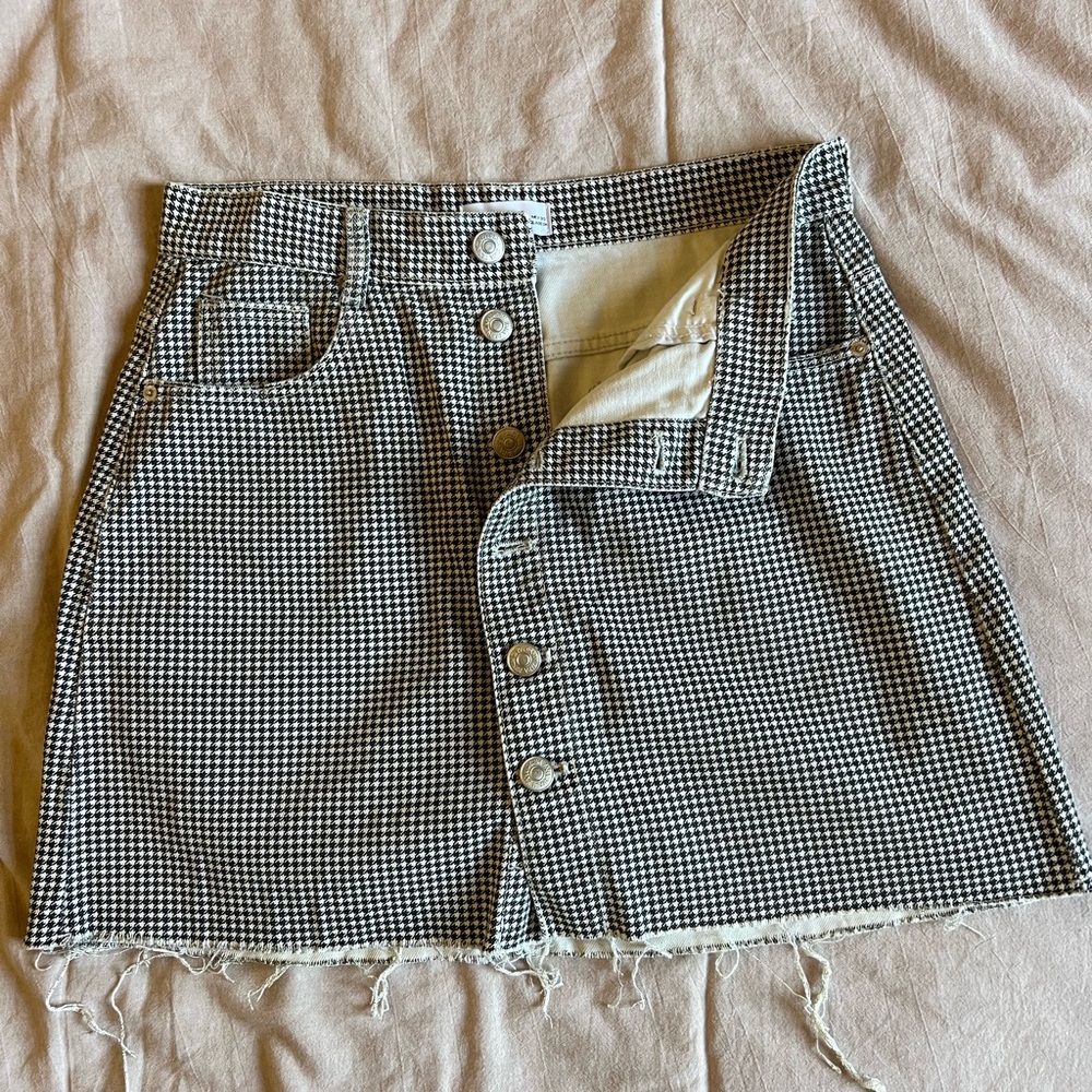 Zara denim, black and white skirt